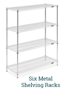Metal Shelving Racks (x6)