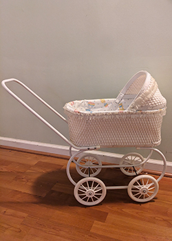 White Vintage Doll Carriage