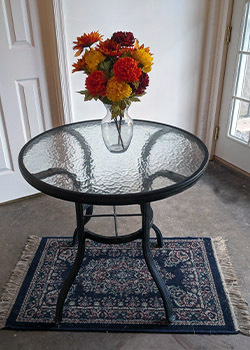 Glass Outdoor Wrought Iron Table